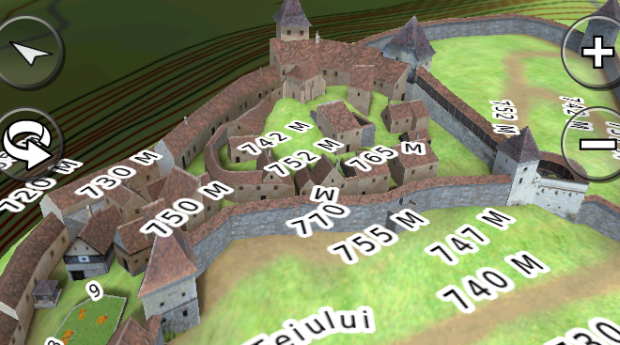 Harta GPS cu reconstituiri 3D precum Cetatea Rasnov, Podul de la Cernavoda si Castelul Pelisor din Sinaia