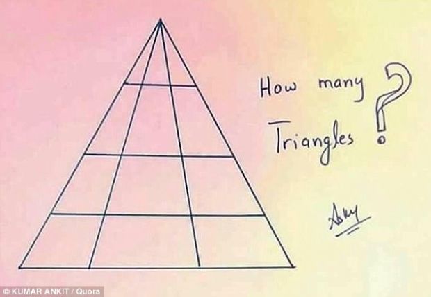 Cate triunghiuri sunt in imagine? Putini reusesc sa dea raspunsul corect
